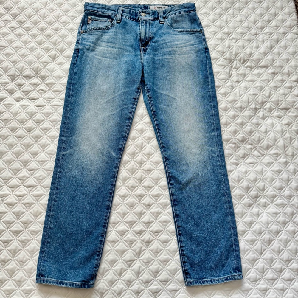 Ag Adriano Goldschmied Boyfriend Jeans in Medium Blue Fade